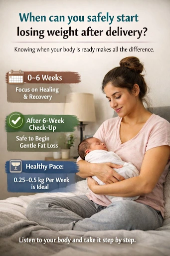 exact time to know about safely start losing weight after delivery